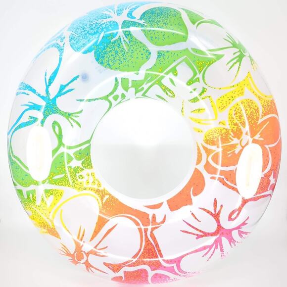 Intex 38" Multicolor Hawaiian Vibes Big Inflatable Swim Tube Pool Ring Float GUC - Picture 2 of 13